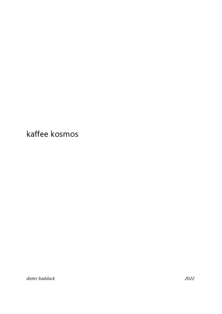 kaffee kosmos mit deckblatt
